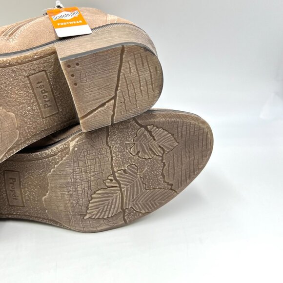 7.5AA 7.5N NARROW WIDTH Propet Light Brown Taupe Suede Leather Boots Shoes - Picture 11 of 15